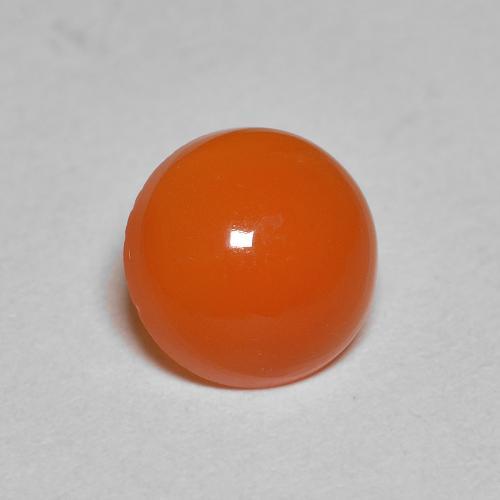 Corniola Arancio scuro rossastro naturale da 1.55 ct, Taglio rotondo, Traslucido