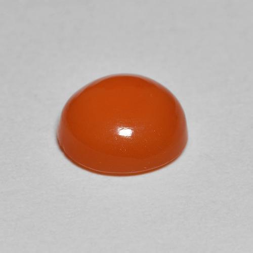 Corniola Arancio scuro rossastro naturale da 1.55 ct, Taglio rotondo, Traslucido