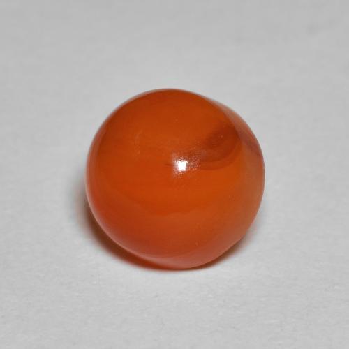 Corniola naturale arancione da 2,38 ct, taglio rotondo, traslucido