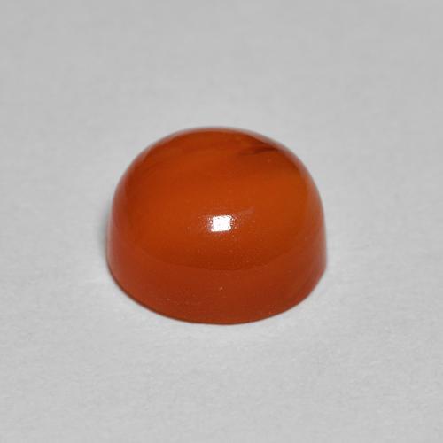 Corniola naturale arancione da 2,38 ct, taglio rotondo, traslucido