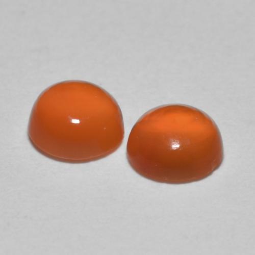 Gemme di Corniola Arancio Medio naturale da 0.95 ct, Taglio rotondo, Trasparente