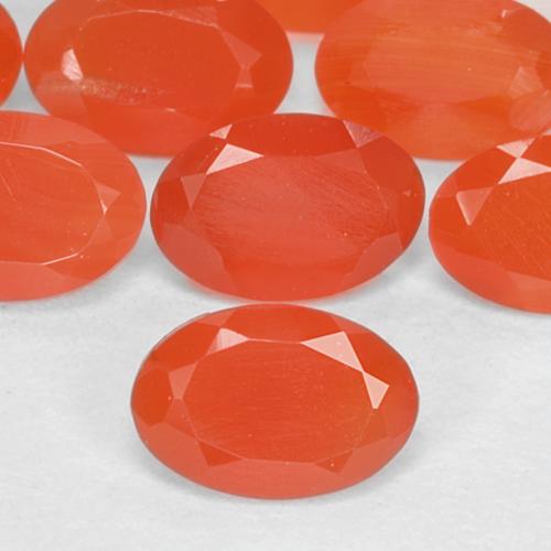 Gemme di Corniola Arancio scuro rossastro naturale da 1.55 ct, Taglio ovale, Traslucido