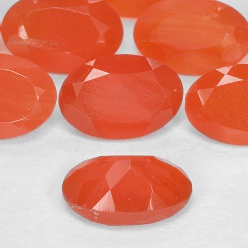 Gemme di Corniola Arancio scuro rossastro naturale da 1.55 ct, Taglio ovale, Traslucido