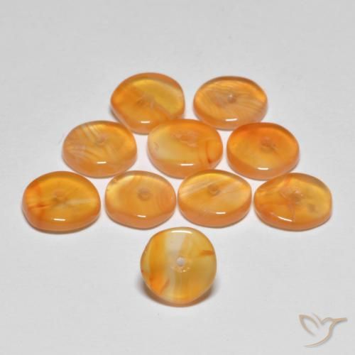 5.63ctw Naturale Arancio Medio Corniola, Taglio a fantasia, Trasparente