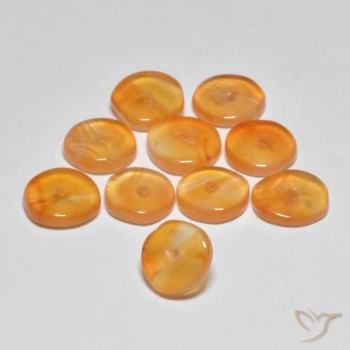 Gemme di Corniola Arancio Medio naturale da 5.63 ct, Taglio a fantasia, Trasparente