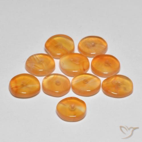 Gemme di Corniola Arancio Medio naturale da 5.63 ct, Taglio a fantasia, Trasparente
