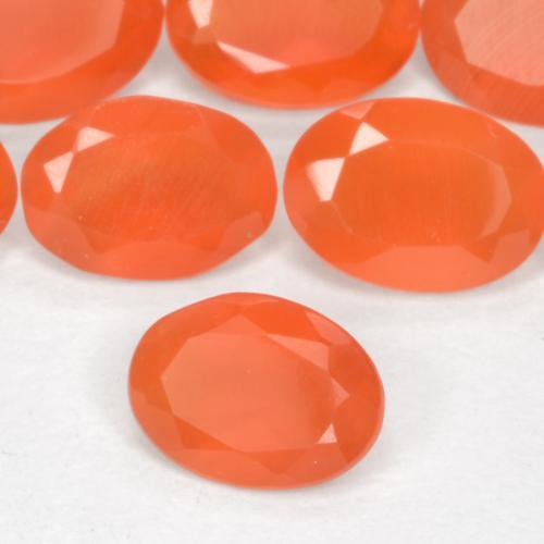 Corniola Arancio Medio naturale da 0.67 ct, Taglio ovale, Traslucido