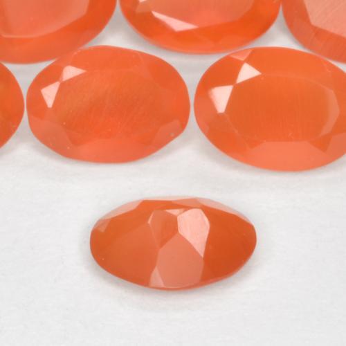 Corniola Arancio Medio naturale da 0.67 ct, Taglio ovale, Traslucido