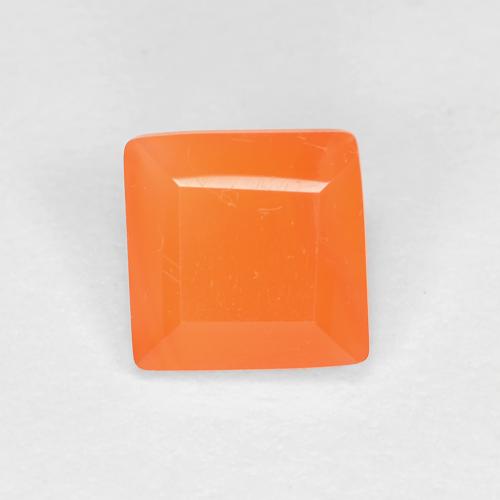Corniola Arancio Intenso naturale da 0.64 ct, Quadrato, Trasparente
