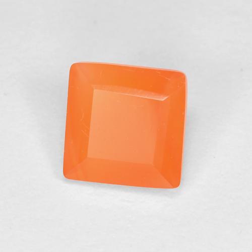 Corniola Arancio Intenso naturale da 0.64 ct, Quadrato, Trasparente