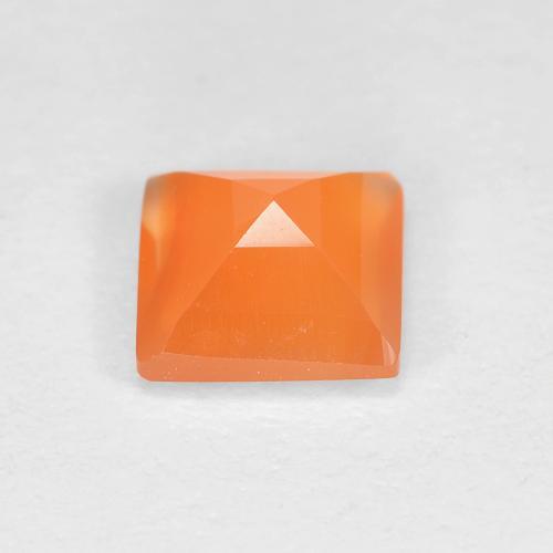 Corniola Arancio Intenso naturale da 0.64 ct, Quadrato, Trasparente