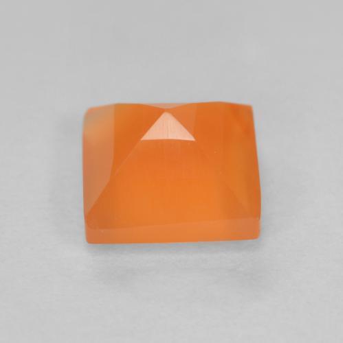 Corniola Arancio Medio naturale da 0.67 ct, Quadrato, Trasparente