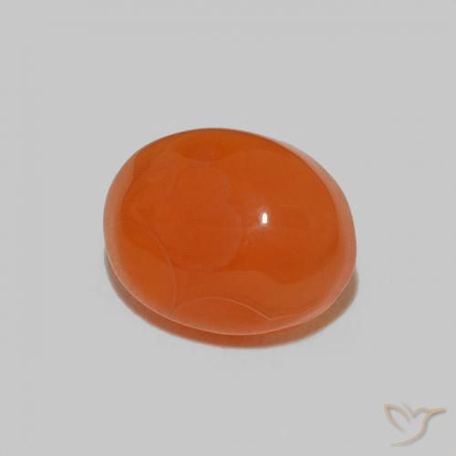 Corniola Arancio scuro rossastro naturale da 2.18 ct, Ovale, Opaco