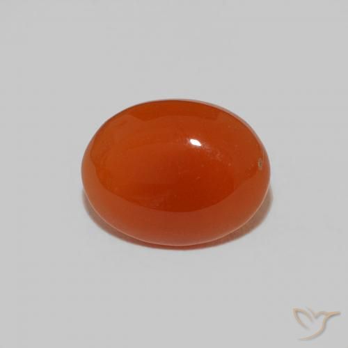Corniola naturale arancione da 1,59 ct, taglio ovale, opaco