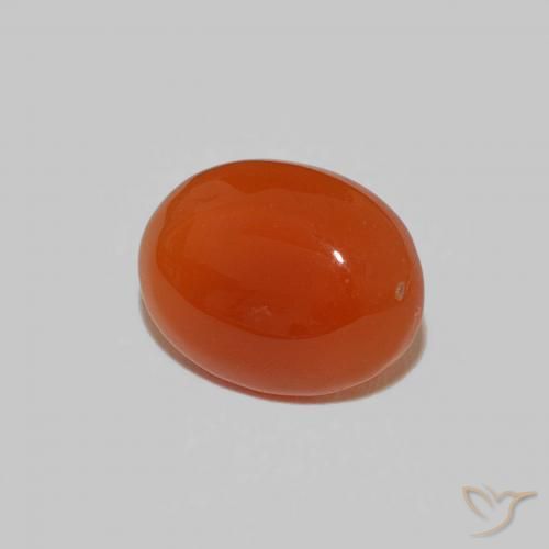 Corniola naturale arancione da 1,59 ct, taglio ovale, opaco