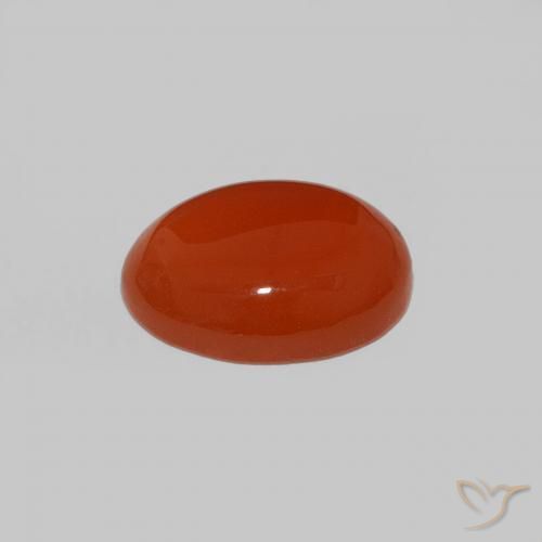 Corniola naturale arancione da 1,59 ct, taglio ovale, opaco