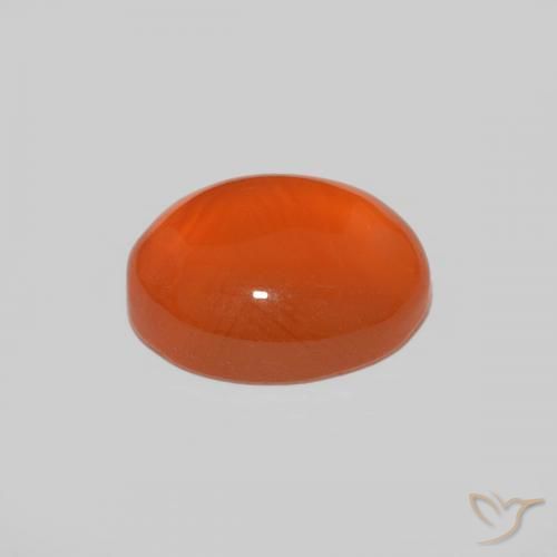 Corniola arancia fuoco naturale da 1,91 ct, taglio ovale, opaco