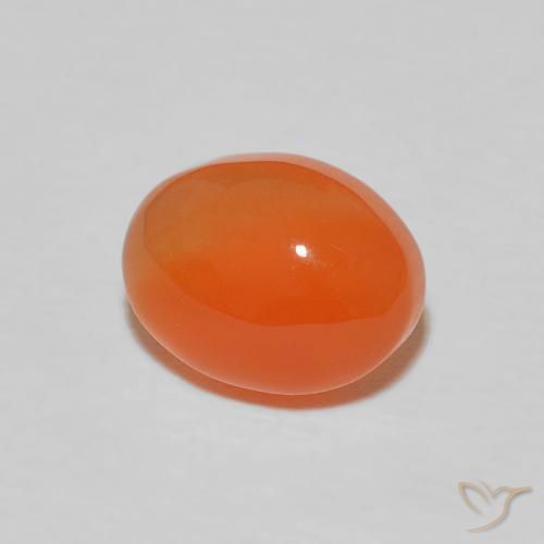 Corniola Arancio Intenso naturale da 2.34 ct, Ovale, Opaco