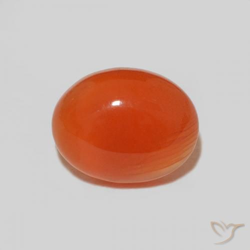 Corniola Arancio scuro rossastro naturale da 1.83 ct, Taglio ovale, Opaco