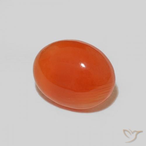 Corniola Arancio scuro rossastro naturale da 1.83 ct, Taglio ovale, Opaco