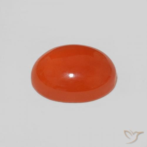 Corniola Arancio scuro rossastro naturale da 1.83 ct, Taglio ovale, Opaco