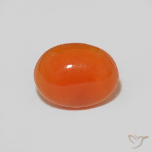 Corniola Arancio Intenso naturale da 1.57 ct, Taglio ovale, Opaco
