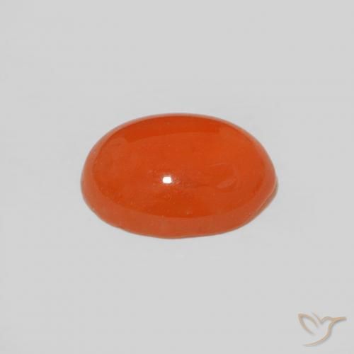 Corniola Arancio Intenso naturale da 1.57 ct, Taglio ovale, Opaco