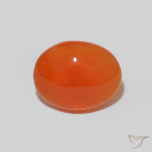 Corniola Arancio Medio naturale da 1.54 ct, Taglio ovale, Opaco
