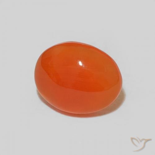 Corniola Arancio Medio naturale da 1.54 ct, Taglio ovale, Opaco