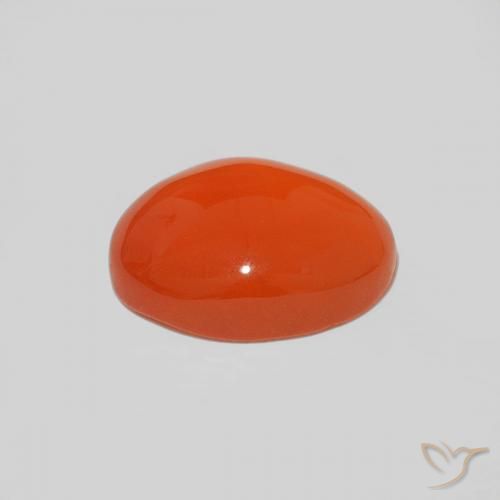 Corniola Arancio Medio naturale da 1.54 ct, Taglio ovale, Opaco