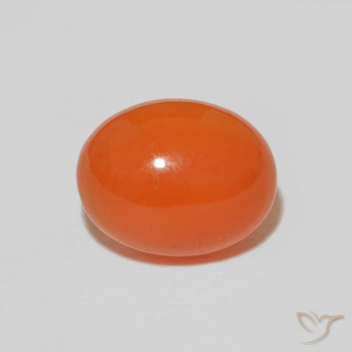 Corniola Arancio scuro rossastro naturale da 2.17 ct, Taglio ovale, Opaco