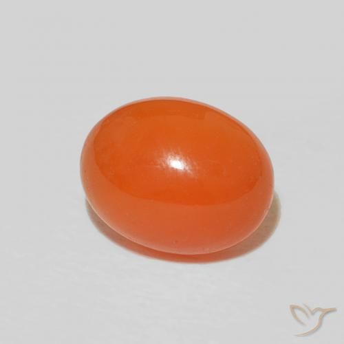 Corniola Arancio scuro rossastro naturale da 2.17 ct, Taglio ovale, Opaco