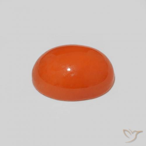 Corniola Arancio scuro rossastro naturale da 2.17 ct, Taglio ovale, Opaco