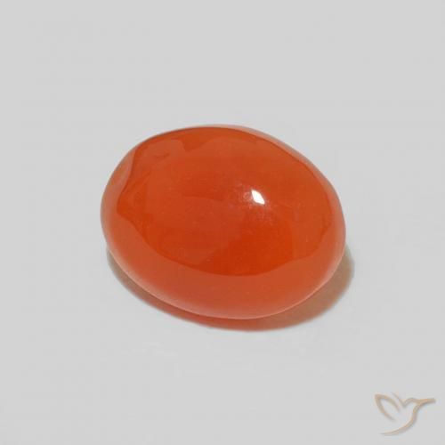 Corniola Arancio Intenso naturale da 1.77 ct, Ovale, Opaco