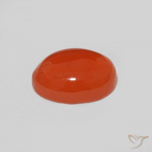 Corniola Arancio Intenso naturale da 1.77 ct, Ovale, Opaco