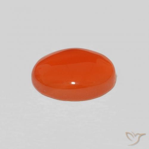 Corniola Arancio Intenso naturale da 1.63 ct, Ovale, Opaco