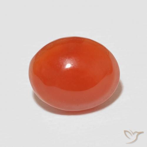 2.52ct Naturale Arancio Medio Corniola, Ovale, Opaco