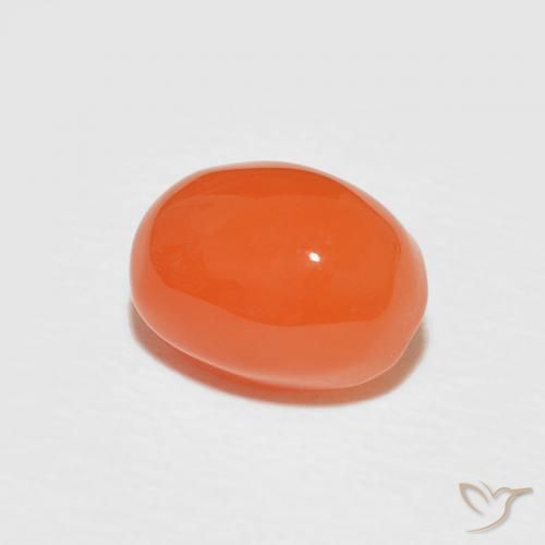 Corniola Arancio scuro rossastro naturale da 1.89 ct, Ovale, Opaco