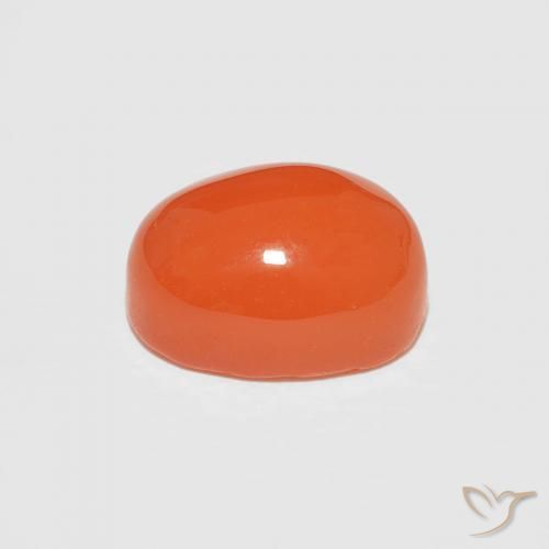 Corniola Arancio scuro rossastro naturale da 1.89 ct, Ovale, Opaco