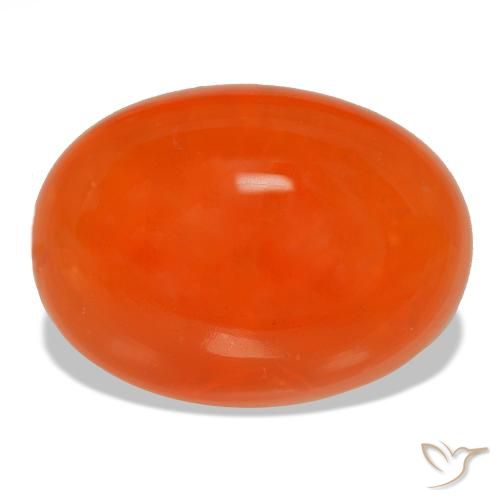 Corniola naturale arancione da 14,34 ct, taglio ovale, trasparente