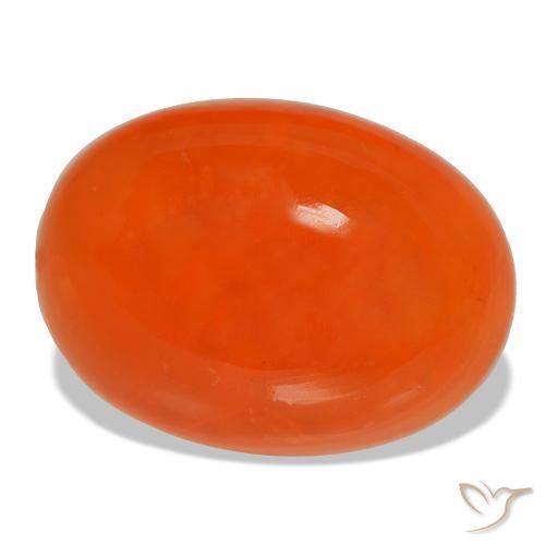 Corniola naturale arancione da 14,34 ct, taglio ovale, trasparente