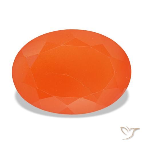 5.43ct arancione corniola, ovale, traslucido