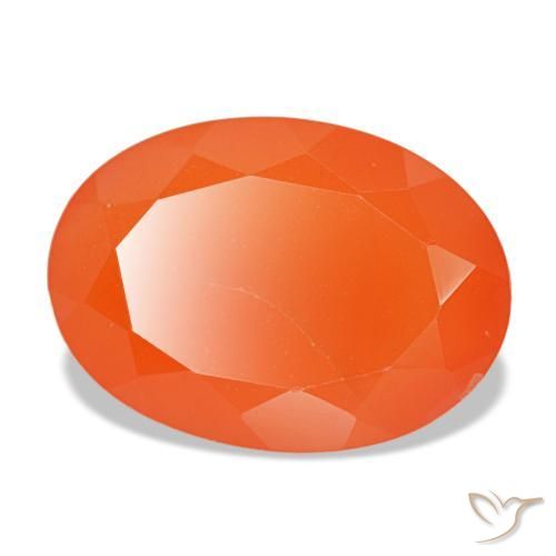 Corniola naturale arancione da 5,43 ct, taglio ovale, traslucido