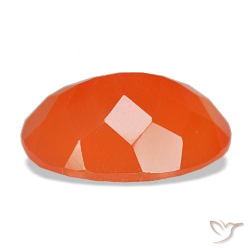 Corniola naturale arancione da 5,43 ct, taglio ovale, traslucido