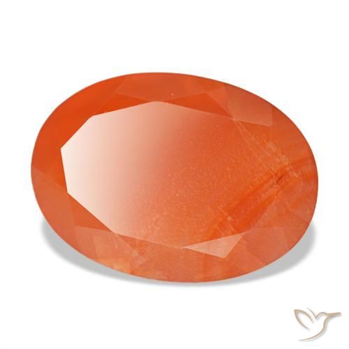 Corniola naturale arancione da 5,84 ct, taglio ovale, traslucido