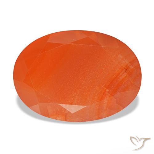 Corniola naturale arancione da 5,84 ct, taglio ovale, traslucido