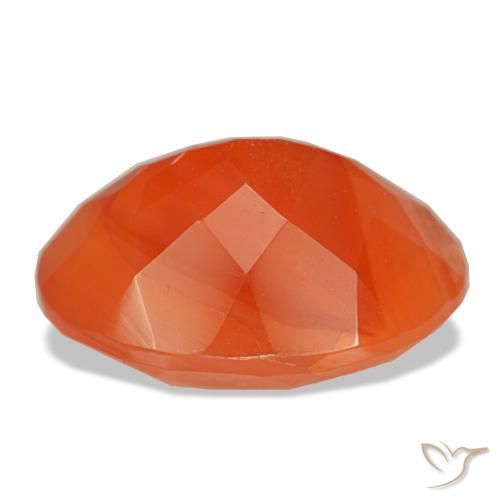 Corniola naturale arancione da 5,84 ct, taglio ovale, traslucido