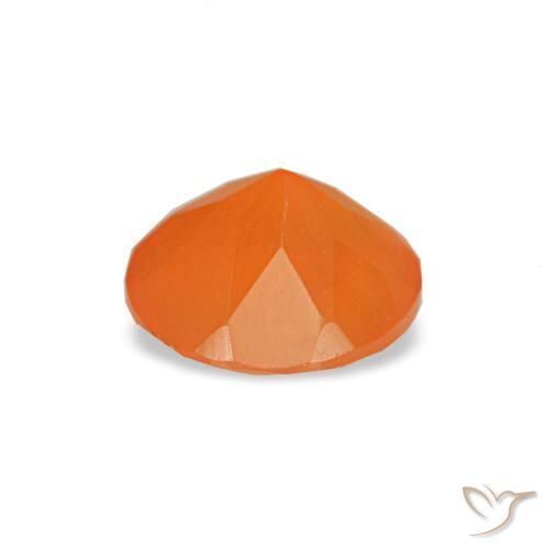 Corniola naturale arancione da 0,41 ct, taglio rotondo, trasparente