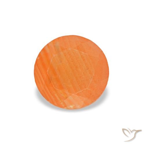 Corniola naturale arancione da 0,38 ct, taglio rotondo, trasparente