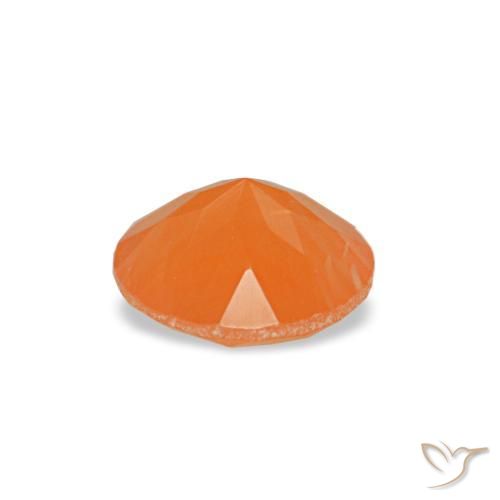 Corniola naturale arancione da 0,38 ct, taglio rotondo, trasparente